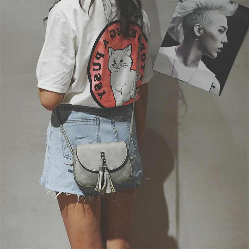 Модная женская сумка через плечо с кисточками мессенджер из искусственной кожи