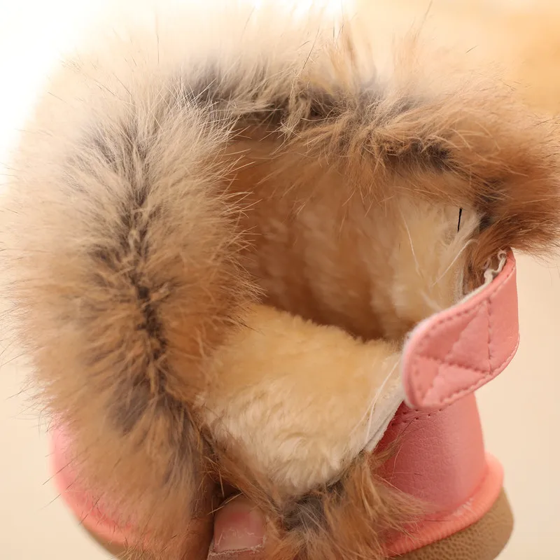 Зима 2018 теплые детские зимние ботинки для девочек обувь маленьких модные удобные