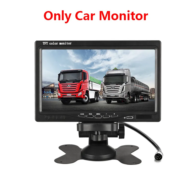 Car monitor Vtopek " автомобильный монитор грузовик камера s парковочная камера заднего вида Простая установка пульт дистанционного управления 12-24 В с авиационными головными прицепами - Название цвета: Car monitor