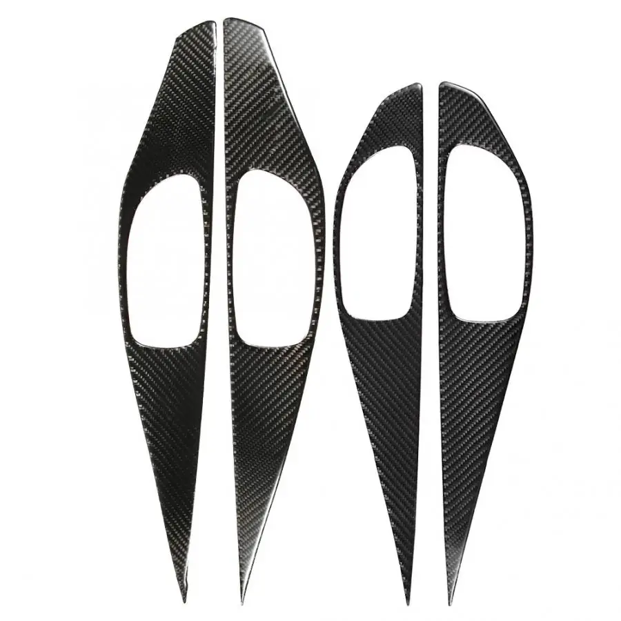 4pcs Real Carbon Fiber Inner Door Handle Bowl Cover Trim Fit For Infiniti Q50/Q50L 2013 2014 2015 2016 2017 2018 Car accessories |