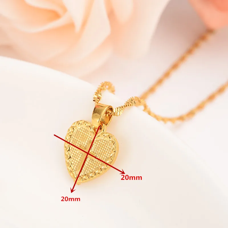smallHeart cross Christian Pendant and Necklaces Romantic Jewelry Gold Color for Womens Wedding gift Girlfriend Wife jesus Gifts | Украшения