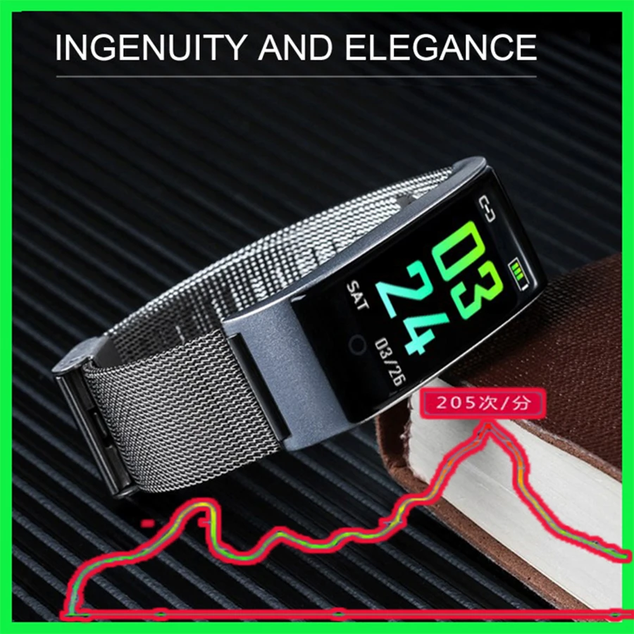 Монитор F4 металла smart watch Напульсники руке часы Для мужчин женщин сердечного