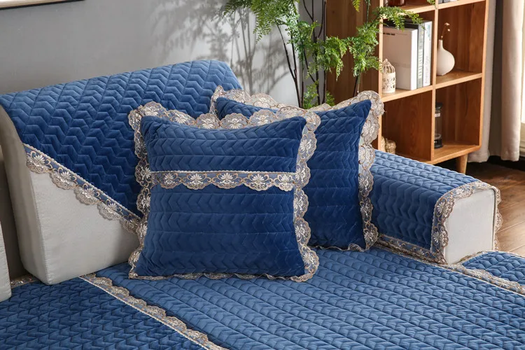 Winter Thicken Plush Sofa Cover Cushion Simple Modern Living Room Pure Color Couch Cover Sofa Towel Home Decoration