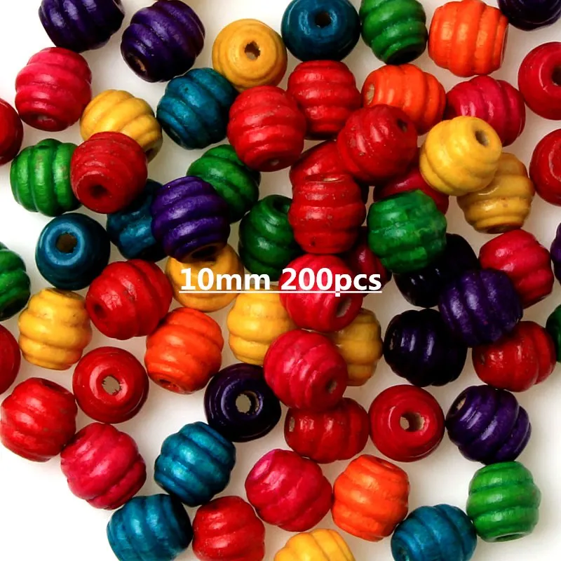 10mm 200pcs Дешевые модные бусины ручной работы цветные бусины из натурального дерева для браслета и ожерелья DIY Изготовление ювелирных изделий - Цвет: 10mm 200pcs