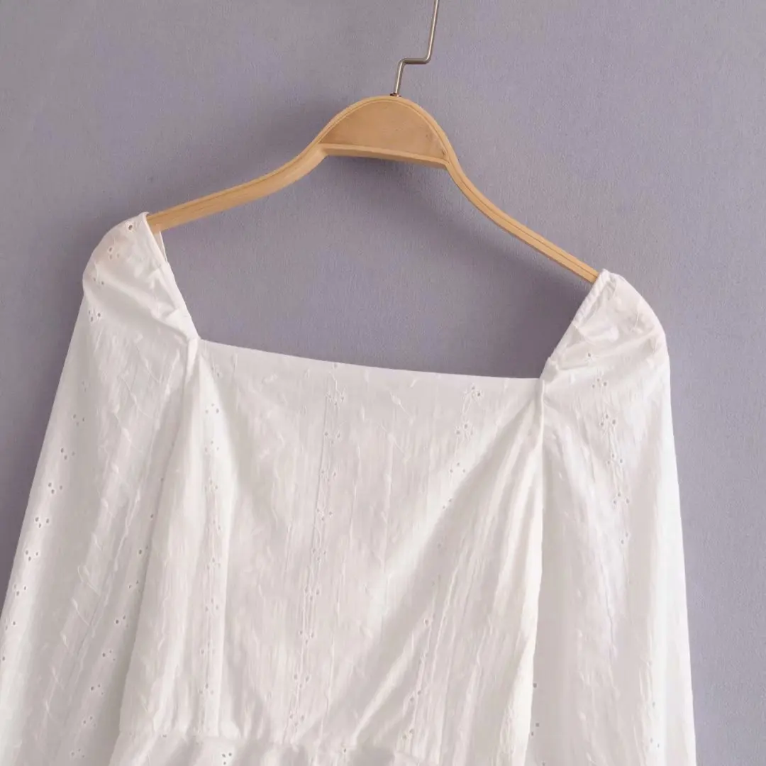 Женская блузка с длинным рукавом белая винтажная оборками 2019 | одежда