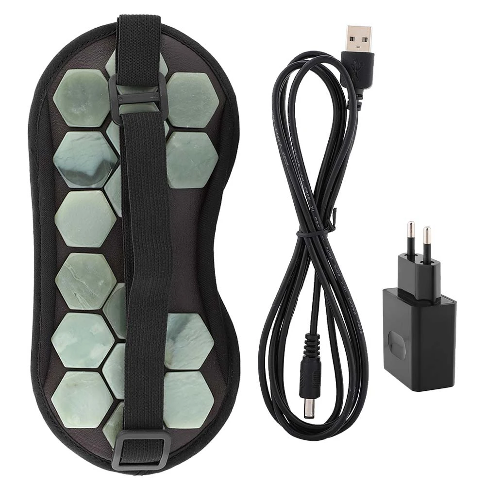 Jade Stone EU Plug Натуральный нефрит Германий маска для глаз Магнитная терапия спящий глазок уход за здоровьем b - Цвет: Jade Stone EU Plug