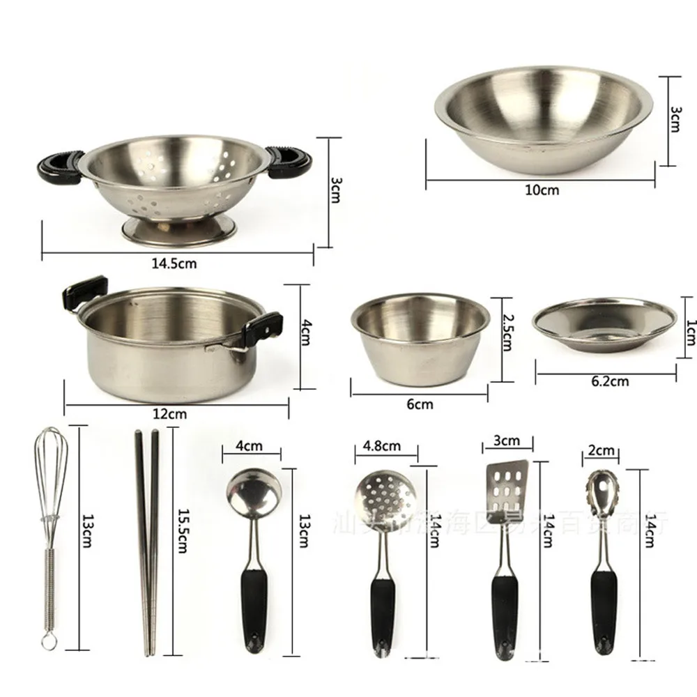 Детские забавные kitchenToy 1 набор 20 шт. кастрюли из нержавеющей стали посуда