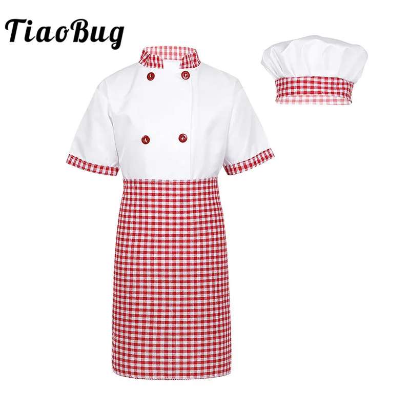 Детская Униформа шеф-повара TiaoBug детский кухонный костюм для косплея вечерние