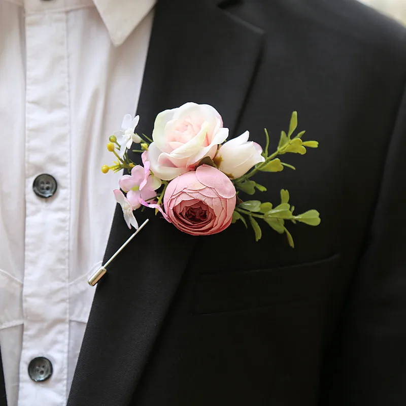 5 шт./лот Свадебные корсажи жених Groomsmen Бутоньерка Цветок ручной работы Выходные туфли на выпускной бал человек костюм корсаж Искусственные цветы Брошь