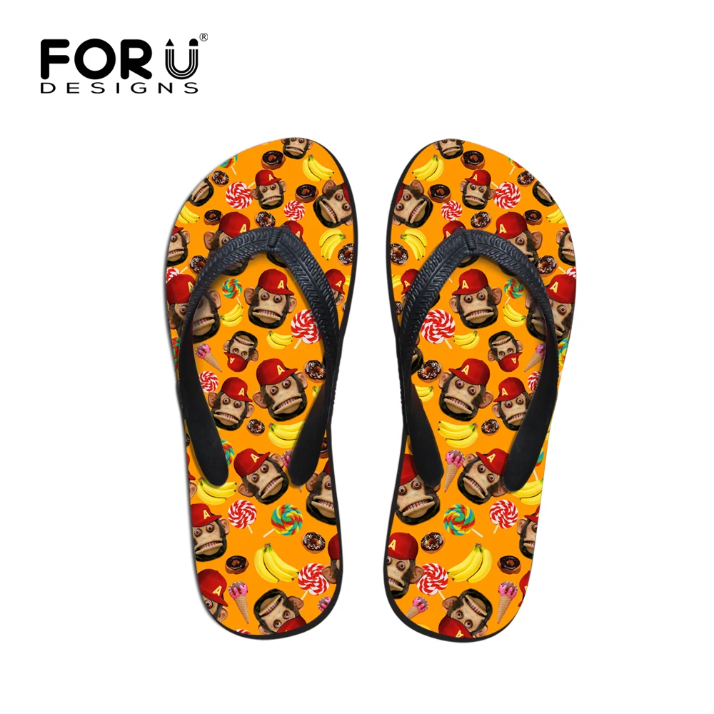Новинка летние женские Вьетнамки красивые тапочки на плоской подошве с принтом