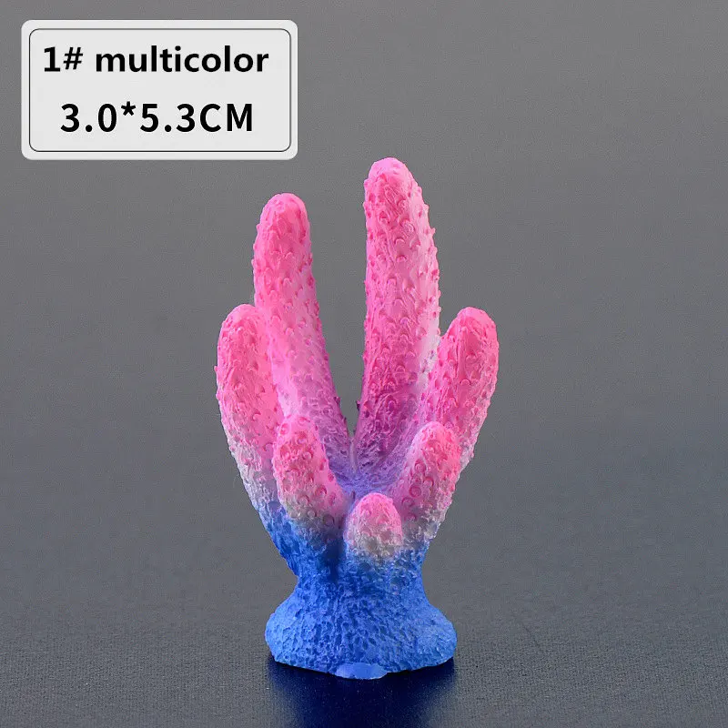 1 multicolor Аквариум для аквариума, украшение из смолы, коралловый декор для аквариума, рыбный орнамент, аквариумный пейзаж - Цвет: 1 multicolor