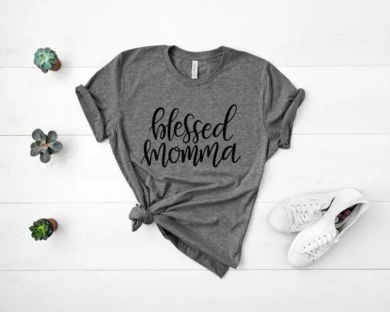 Футболка OKOUFEN в стиле Харадзюку футболка с надписью Blessed Momma подарок для женщин