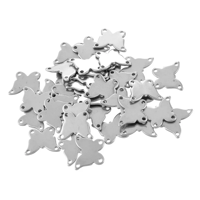 LASPERAL Stainless Steel Butterfly Connector Accessories For Jewelry Four Holes Connectors Making 15*12mm 10PCs | Украшения и