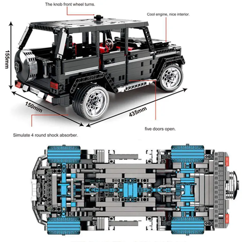Новая серия G Class Technic SUV G500 внедорожники AWD автомобиль подходит для technic модель