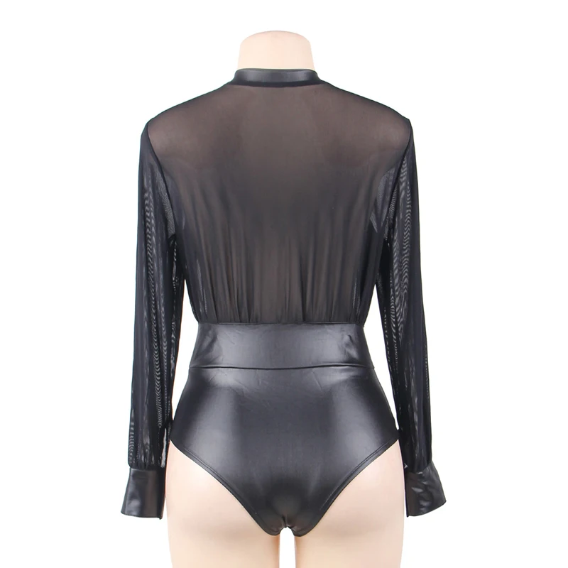 Сексуальное нижнее белье с глубоким v-образным вырезом размера плюс боди для