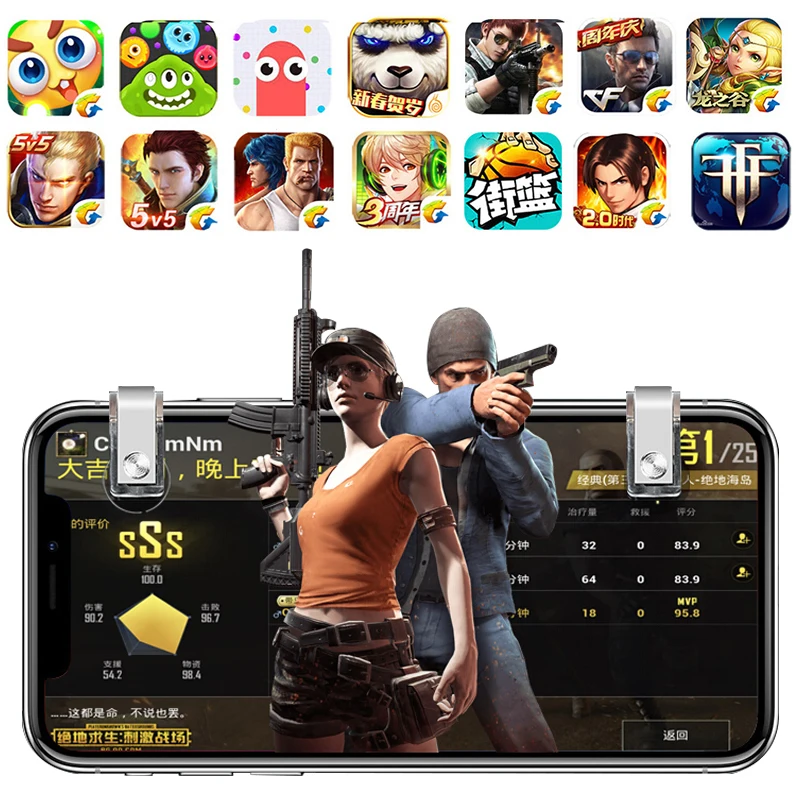 Для мобильного телефона PUBG геймпад джойстик контроллер L1 R1 пожарный шутер кнопки триггер ручка для iPhone samsung xiaomi