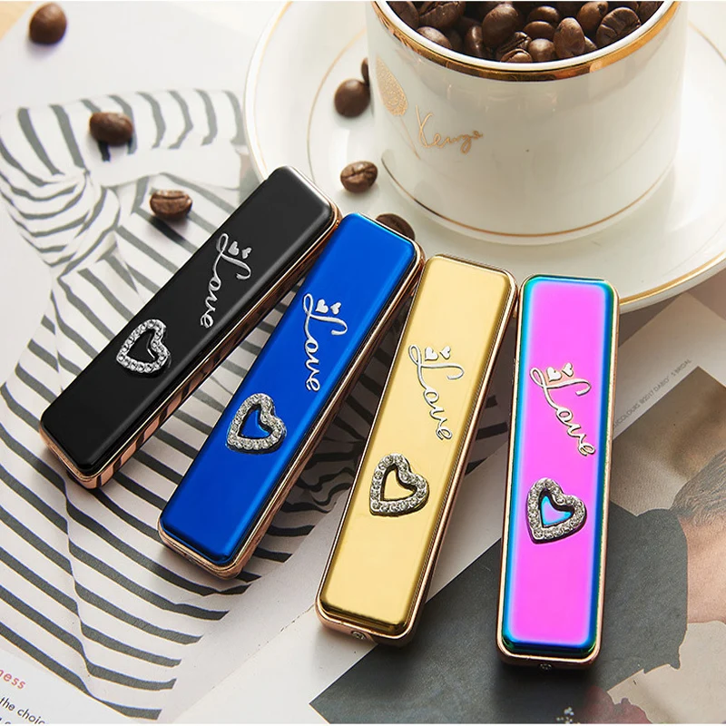 Мини USB заряжаемая дуговая Зажигалка Ветрозащитная Бездымная беспламенная