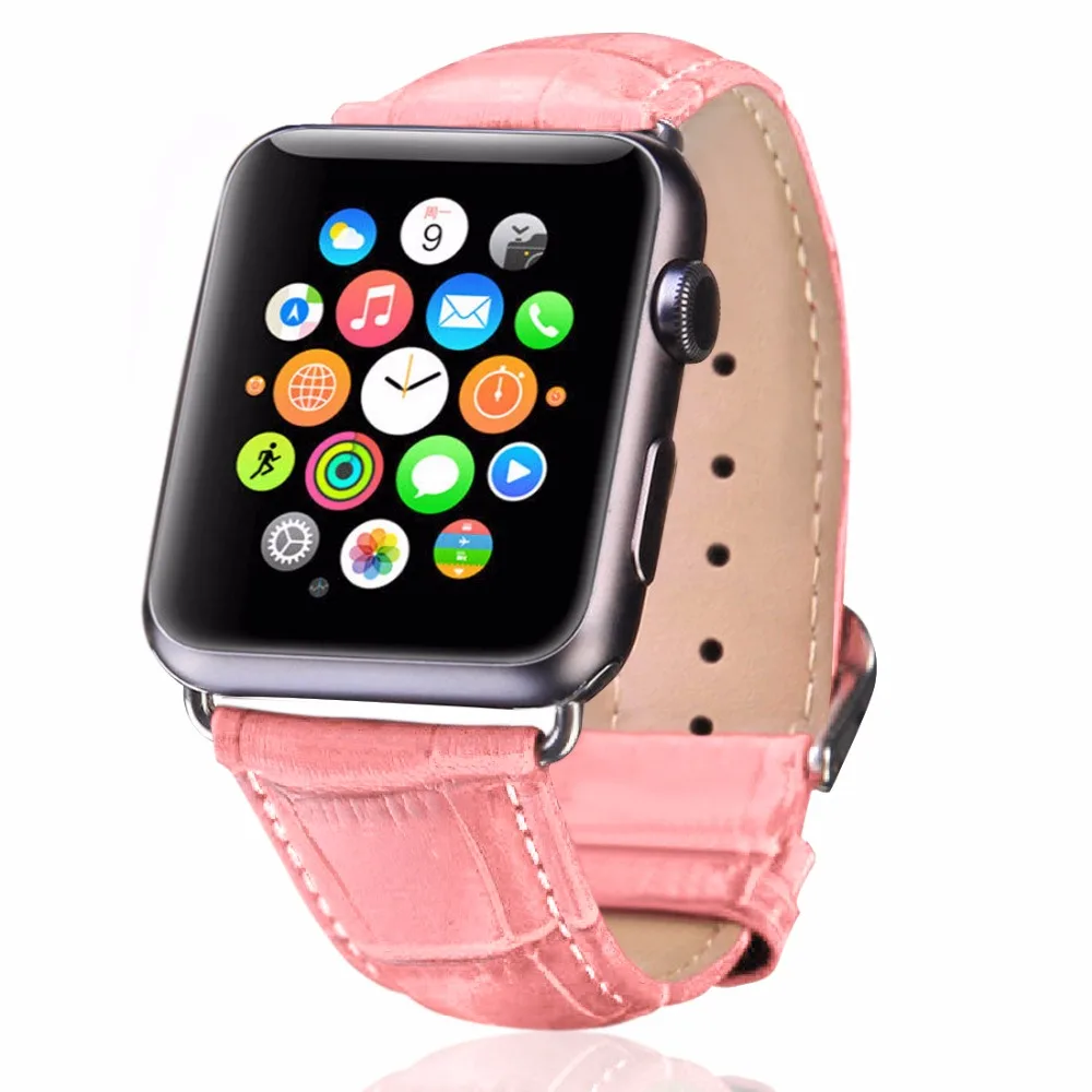 Ремешок для часов из натуральной крокодиловой кожи Apple Watch Series 2/1 38 мм 42 сменный