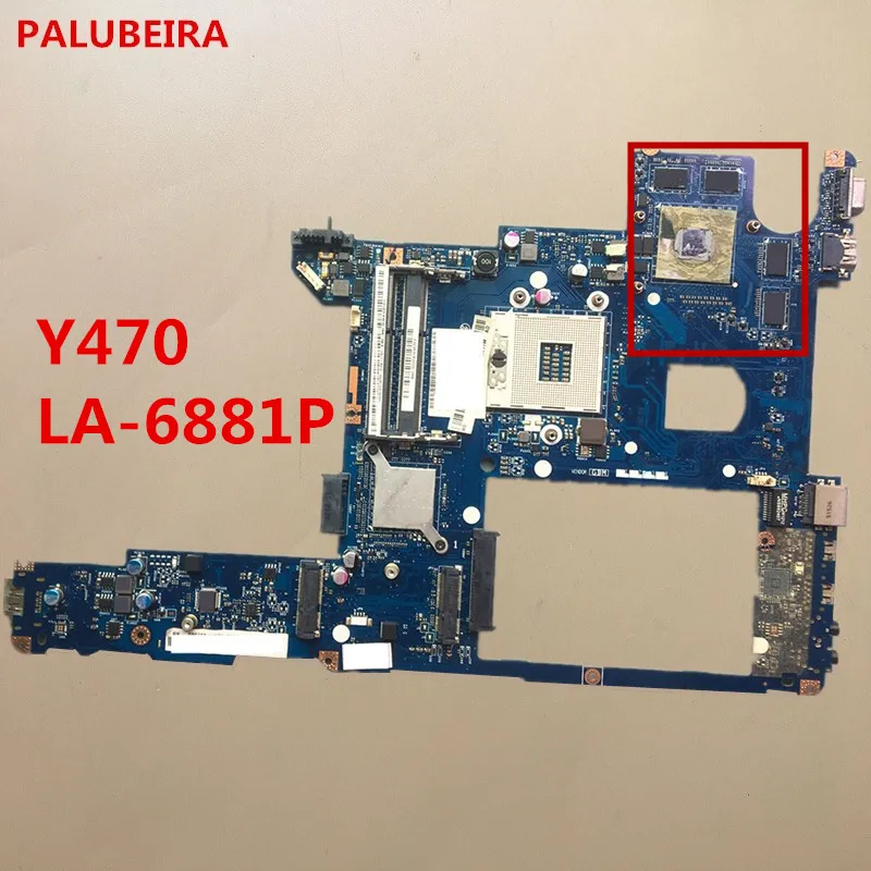 PALUBEIRA LA-6881P для lenovo Y470 ноутбук материнская плата DDR3 тестовая работа