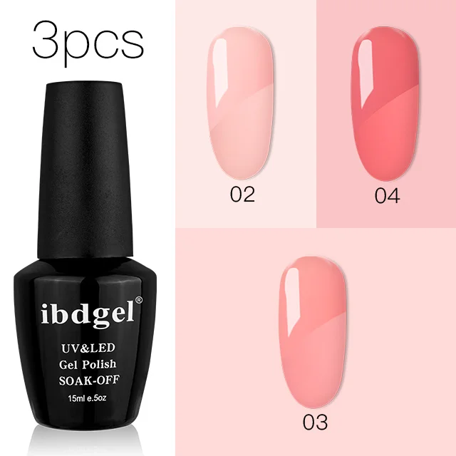 3 шт. ibdgel Soak off Гель-лак для ногтей коралловый оранжевый цвет серия УФ светодиодный Гель-лак для ногтей - Цвет: 02 03 04