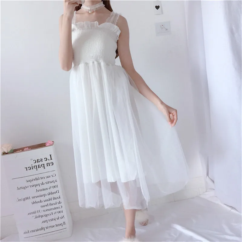 Женский комплект одежды милый из двух предметов с платьем длинное Сетчатое