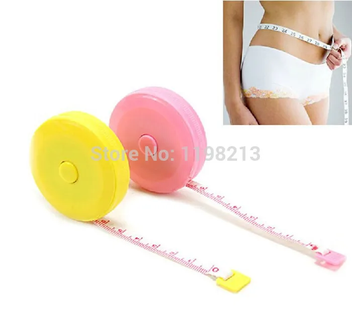 

1PC Convenient Practical Retractable Tape Measure Plastic Tape Measures Clothing Feet Soft Feet 150cm 60inch Color Random