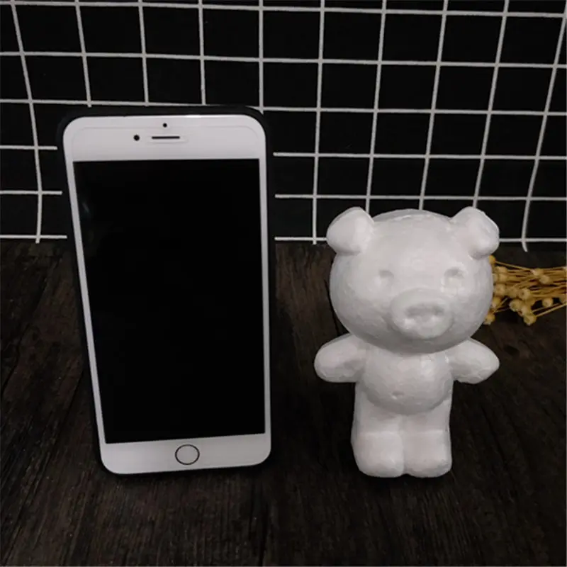 pig 12cm 1 шт 190 мм моделирование полистирола пенопласт медведь белый ремесло шары для DIY рождественской вечеринки украшения поставки подарки - Цвет: pig 12cm