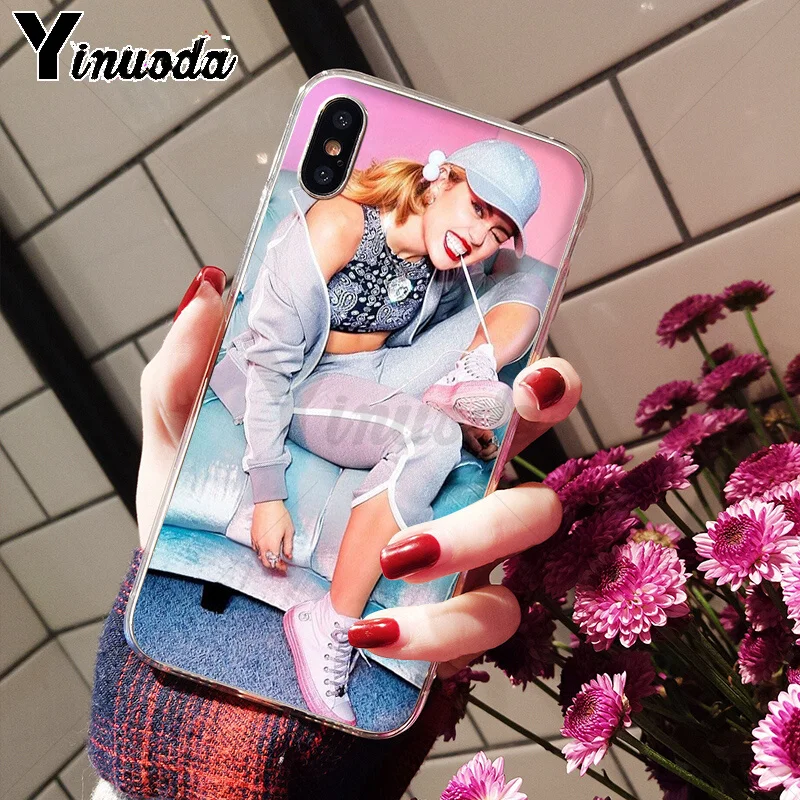 Yinuoda Майли Сайрус DIY печать рисунок чехол для телефона iPhone 5 5Sx 6 7 7plus 8 8Plus X XS MAX XR |