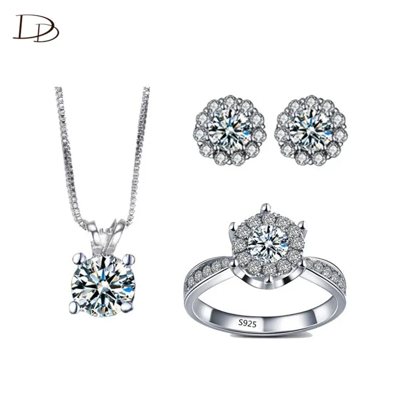 Комплект из колье и серёг с фианитом|wedding jewellery|jewellery for womennecklace set |