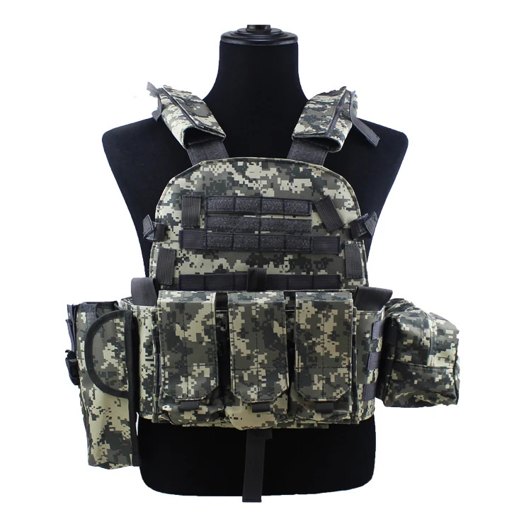 Тактический Molle Plate Carrier страйкбол жилет Пейнтбол боевой тренировочный Жилет Мягкий жилет загар с тройным подсумок Интерком