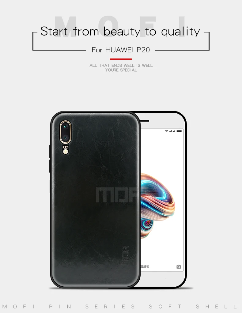 MOFi PU кожа+ чехол из термополиуретана и поликарбоната для huawei P20 5," чехол для телефона полная Защита задняя крышка для huawei P20 чехол