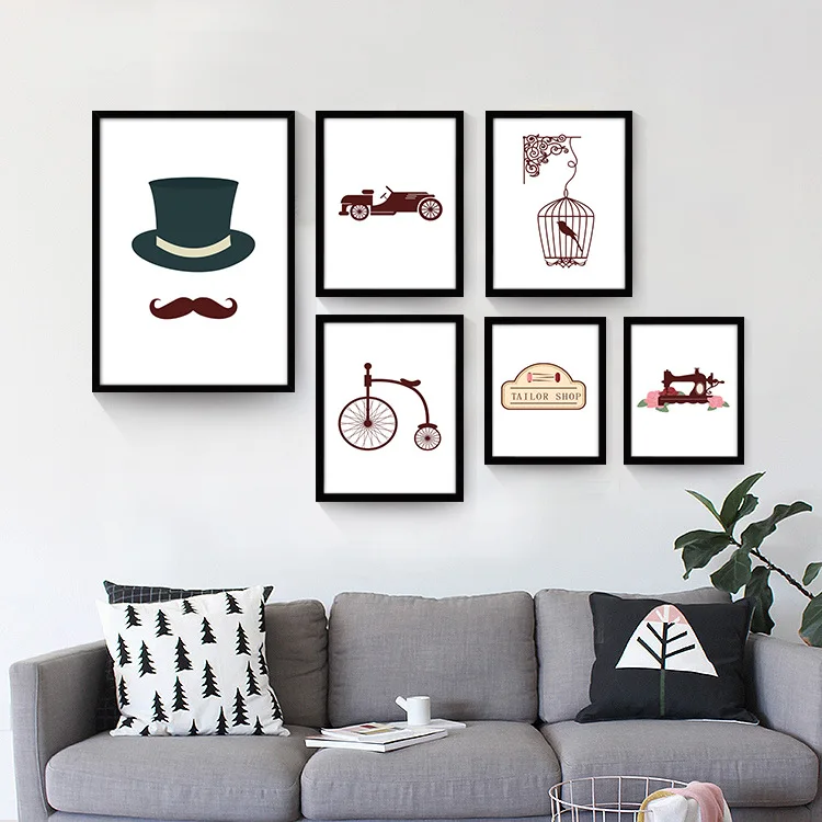 Креативные черно белые современные минималистичные настенные росписи для