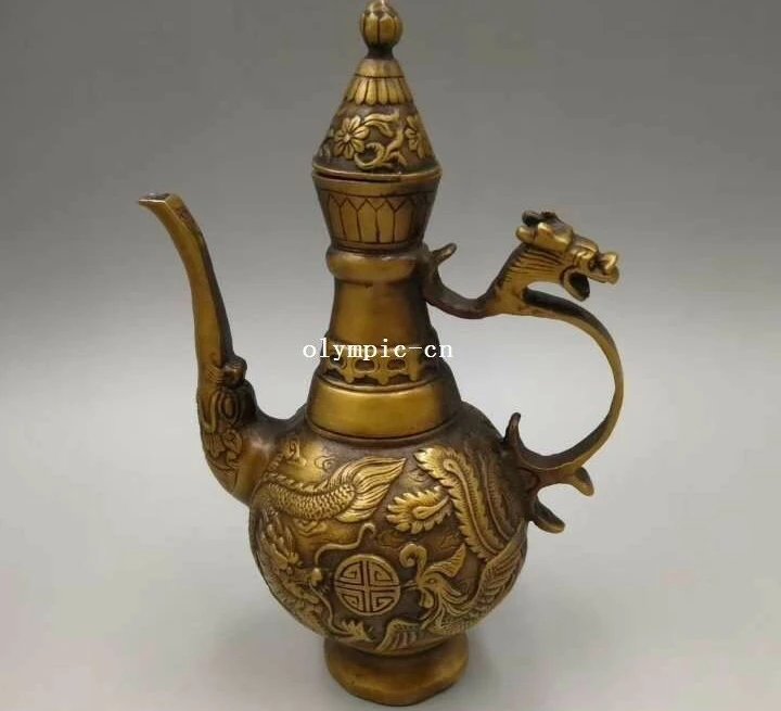 8 дюймов медная резная статуя дракона Феникса | Дом и сад