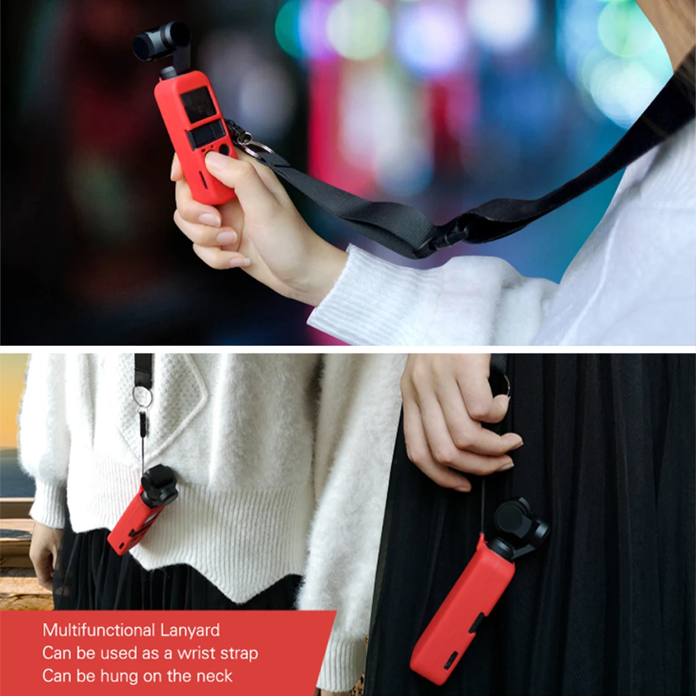 1 шт. силиконовый чехол с ремнем для DJI Osmo Карманный карданный стабилизированный