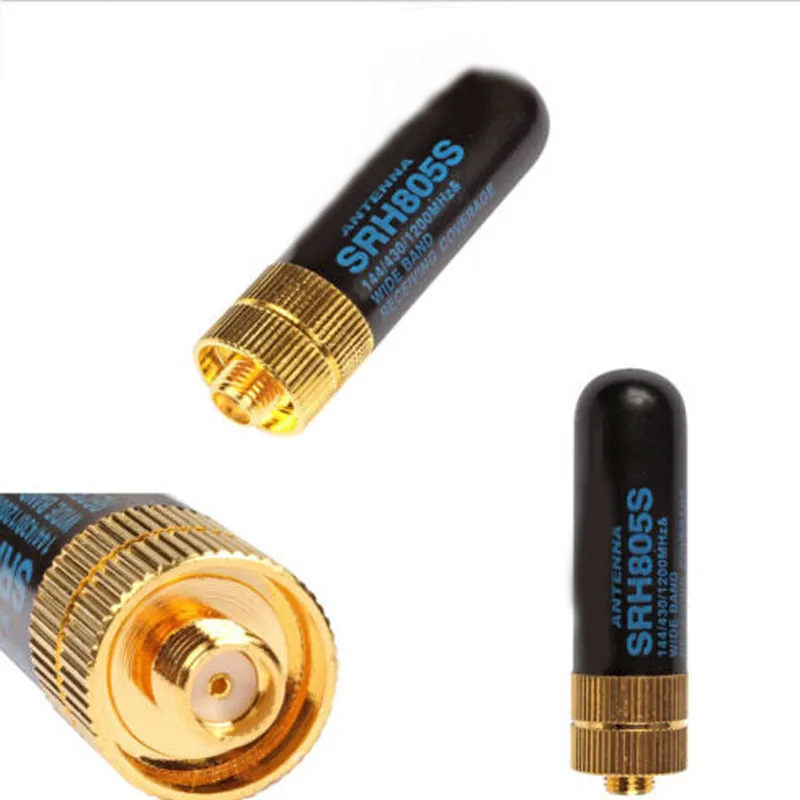 Высокое качество подробные сведения о укороченная модель SRH805s антенна SMA-F женский UHF+ VHF для Baofeng рации UV-5R BF-888