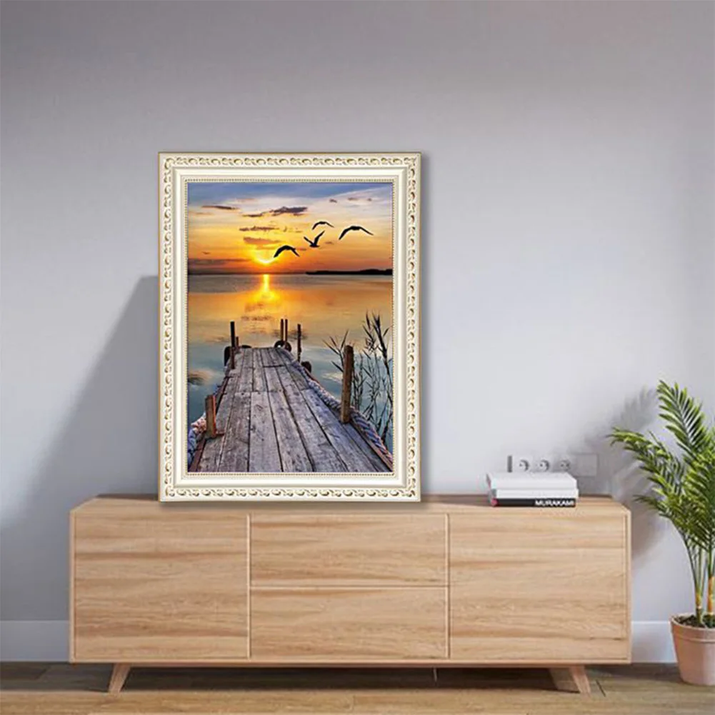 Картины вышивки крестом алмазная живопись мост на закате 5D ручной работы подарок