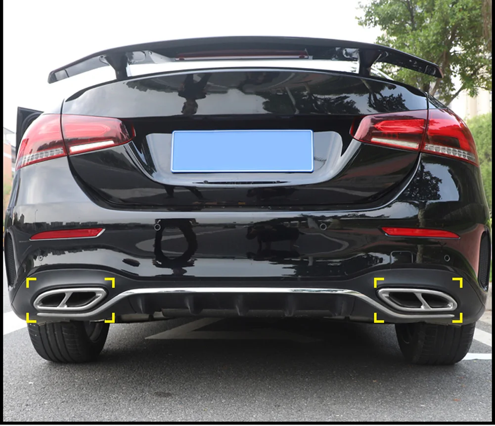 Для Mercedes Benz A класс W177 V177 A180 A200 A220 A250 304 Нержавеющая сталь наконечник выхлопной трубы Накладка наклейкой