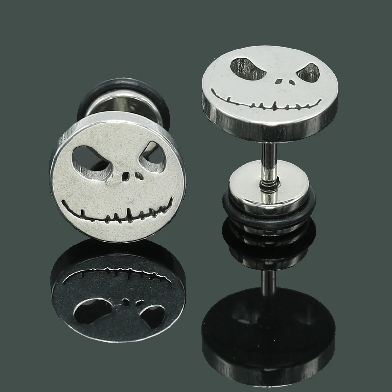 1 Пара Хирургическая сталь кошмар пирсинг в стиле панк серьги женские мужские