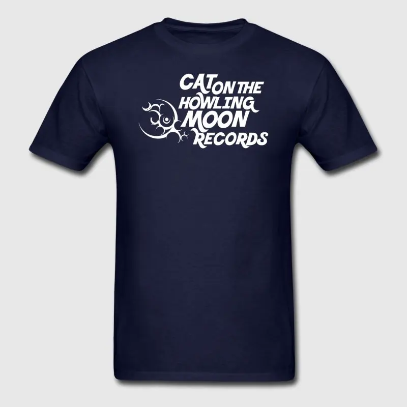 Печатные Для мужчин футболка короткий рукав кошка на вой Луны Crazy милый Camisa