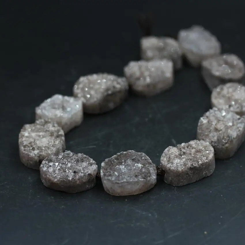 Дымчатые гранулы из натурального кварца Geode Drusy коричневые агат кристаллический