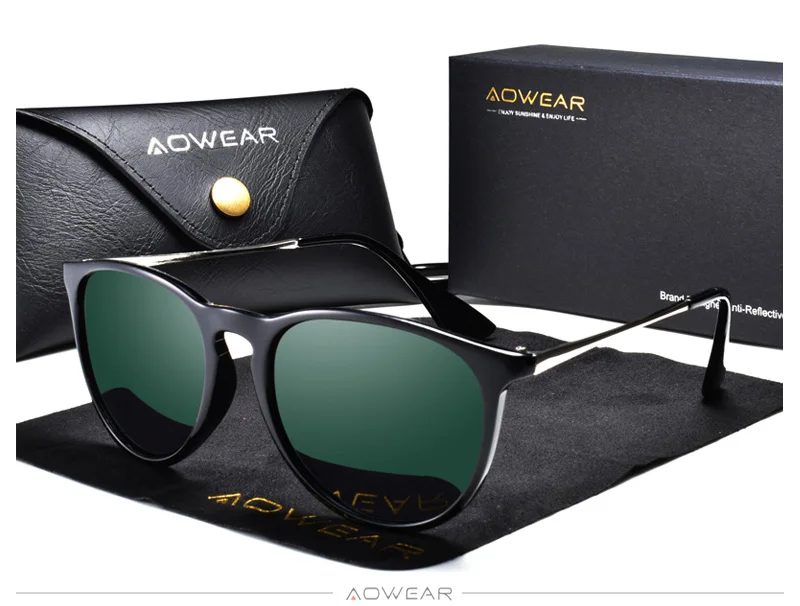 AOWEAR, маленькие авиационные солнцезащитные очки для женщин, поляризованные зеркальные солнцезащитные очки для женщин, модные винтажные очки Gafas De Sol Mujer