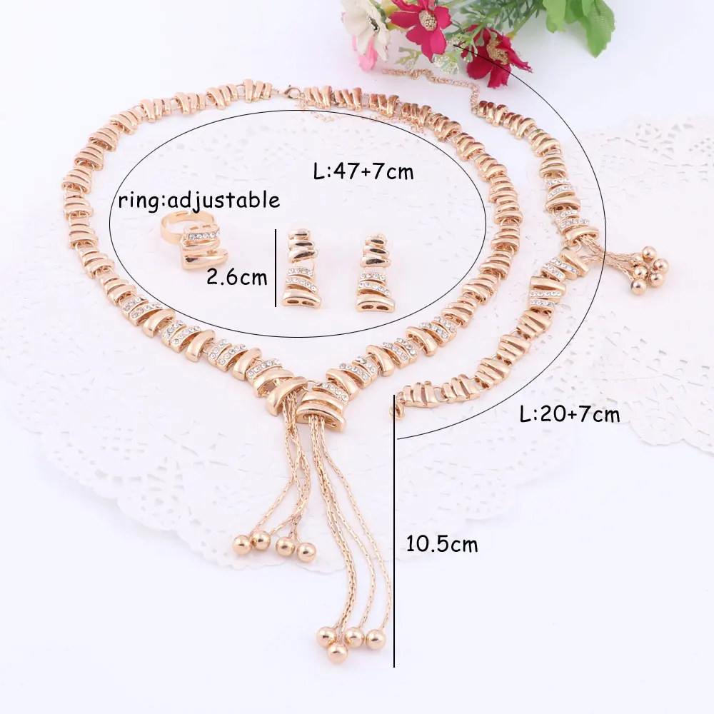 Ювелирные наборы для женщин с кристаллами и кисточками ожерелье изысканные