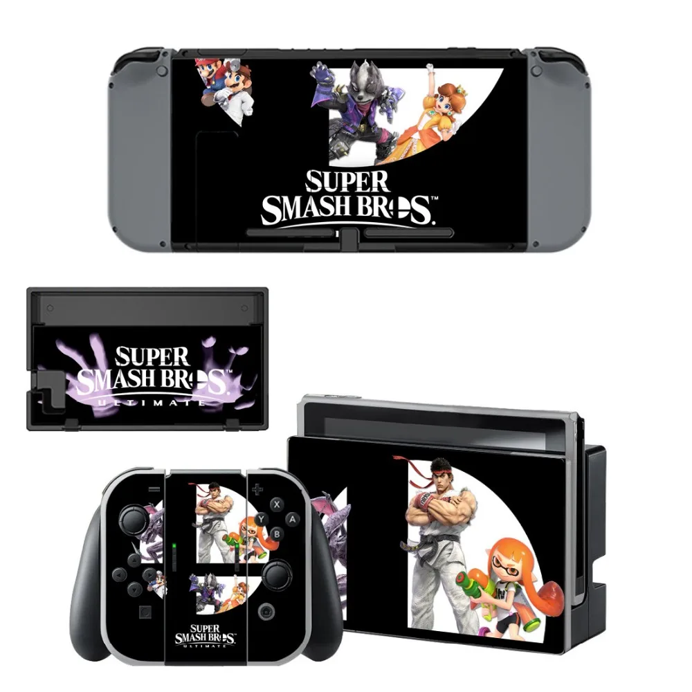 Виниловые наклейки с рисунками из мультфильмов Super Smash Bross Skin для Nintendo Switch NS