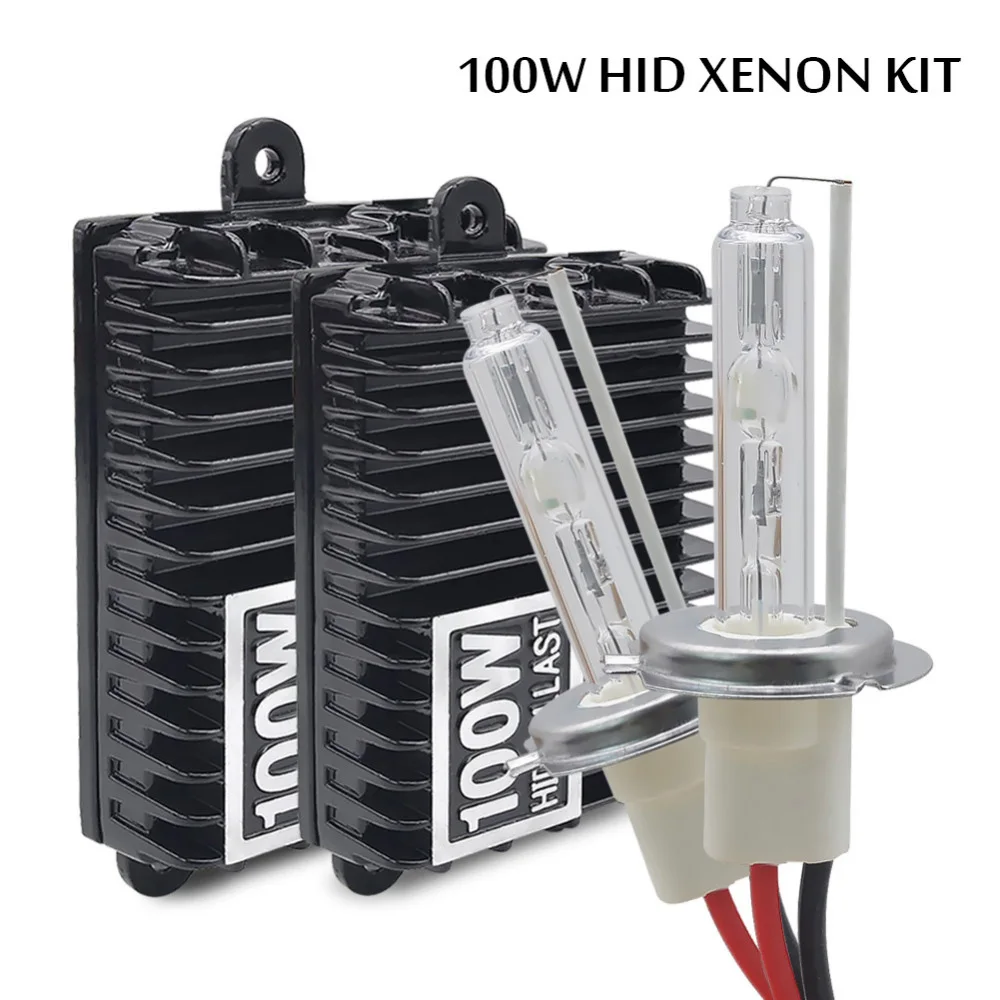 Ксенон H7 H4 H1 H11 100W фары для автомобилей головной светильник лампы H8 H9 H10 9005 HB3 9006 HB4 Hid Xenon комплект 4300k 5000k 6000k светильник лампы для автомобилей