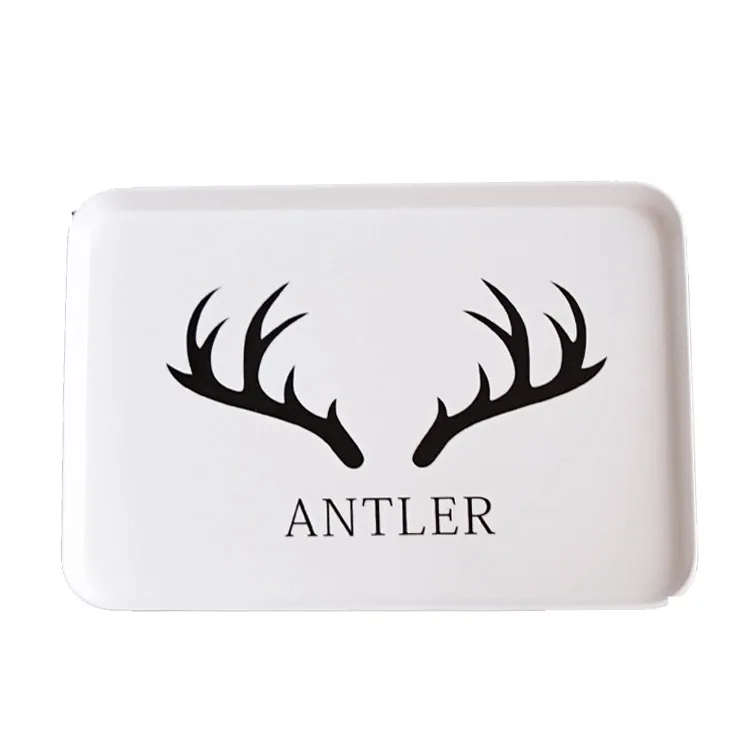 Antler Меламиновый поднос в скандинавском стиле, безопасный поднос для фаст-фуда, прямоугольная сервировочная тарелка и тарелки - Цвет: Antler