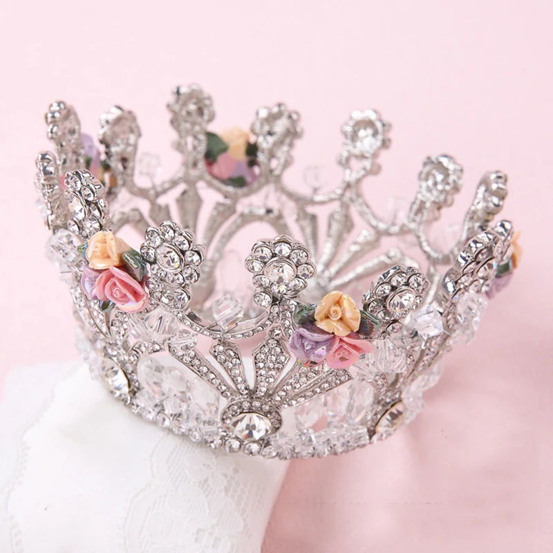 Детский ободок с жемчужинами HIMSTORY розовый цветком вечерние свадебные аксессуары