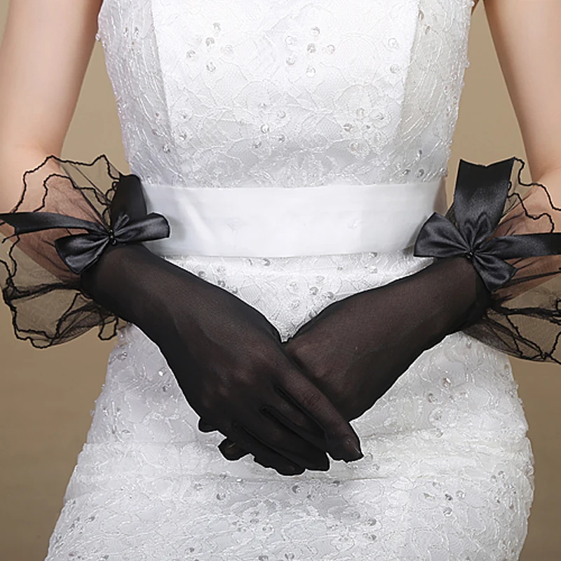 Свадьба Аксессуаров Черный Свадебной Моде Лук Бесплатная Доставка Короткие