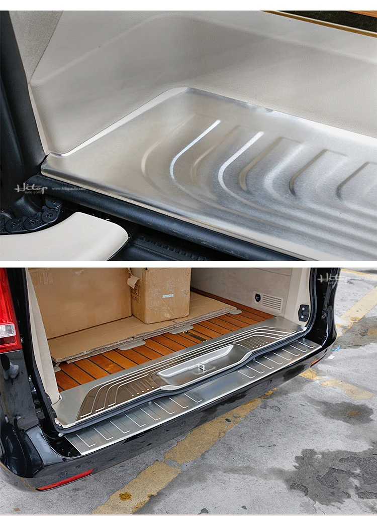 Фото Защитная пленка заднего бампера, порог порога для Mercedes-Benz W447 V-class V260 Vito, лучшая нержавеющая сталь 304, ночная ржавчина навсегда №3