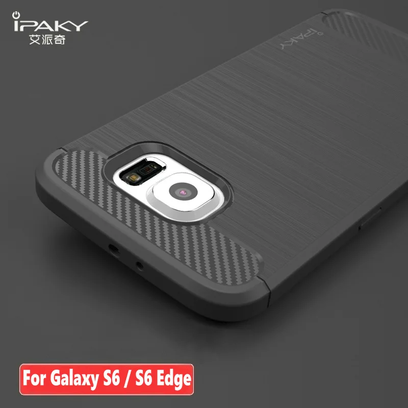 Оригинальный Чехол iPaky для samsung Galaxy S6 Edge углеродное волокно текстура матовый