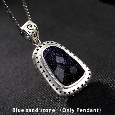 Blue sand stone Инкрустация природным камнем халцедонский Жемчуг полые подвеска Павлин Серебро 925 пробы для Для женщин Цепочки и ожерелья подвеска ювелирные изделия P03 - Цвет камня: Blue sand stone